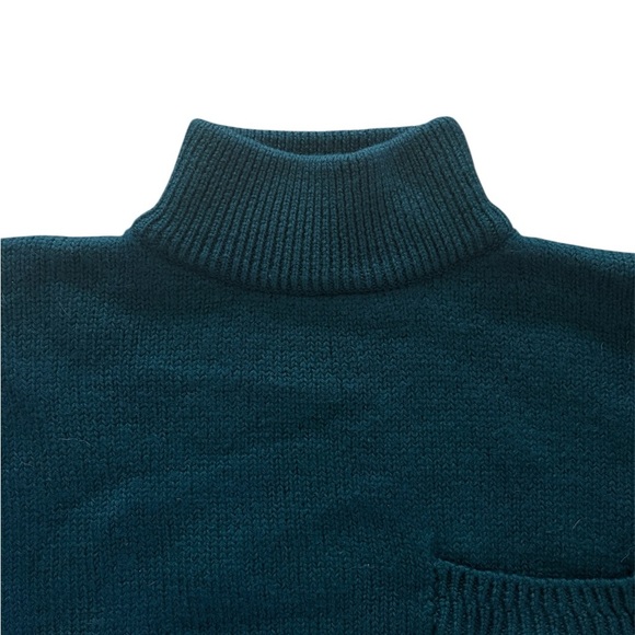1980’s Vintage Gap & Co 100% Wool Mock Neck Sweater Womens Size Small. Deep Teal - Picture 5 of 6
